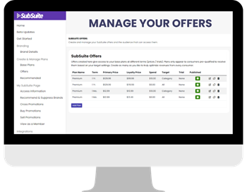 Manage your SubSuite offers