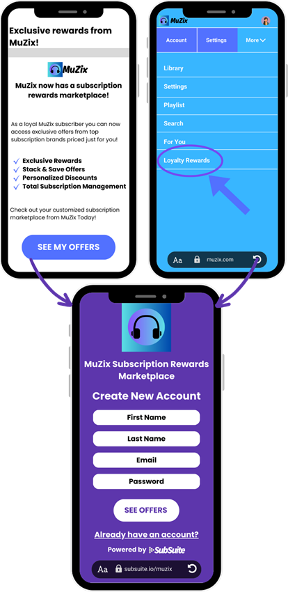 Subscriber access to marketplace from brands